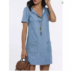 Sukienka midi z cienkiego jeansu