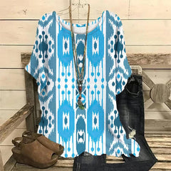 Malowana koszulka z krótkim rękawem i nadrukiem 3D