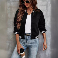 Zapinany na zamek kardigan z nadrukiem i mały płaszcz