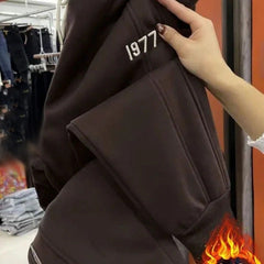 【M-4XL】 Zimowe, aksamitne, pogrubione spodnie na co dzień 2024