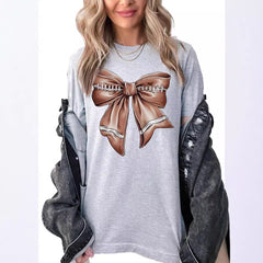 T-shirt z okrągłym dekoltem i krótkimi rękawami z nadrukiem w stylu retro