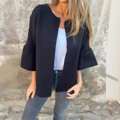 Modne damskie krótkie rękawy z okrągłym dekoltem sweter rozpinany