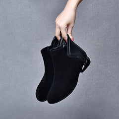 Miękka skórzana miękka podeszwa plus polarowe krótkie buty