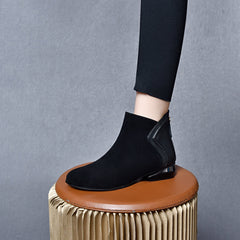 Miękka skórzana miękka podeszwa plus polarowe krótkie buty