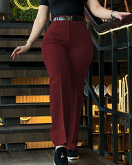 👖Proste spodnie garniturowe z wysokim stanem i wąskim krojem