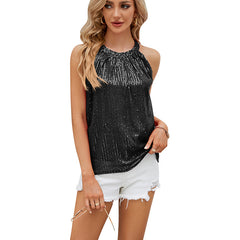 Letnia nowa damska cekinowa kamizelka na ramiączkach