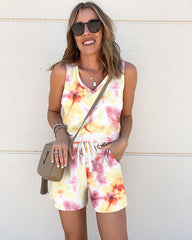 Wiosenny i letni kombinezon typu tie-dye INS Domowy kombinezon ze sznurkiem