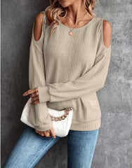 💘Nowe damskie T-shirty z odkrytymi ramionami i zapinanymi na guziki