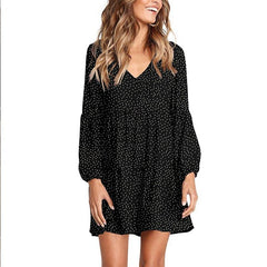 👗 Sukienka z długimi rękawami i dekoltem w kształcie litery V