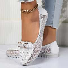 Damskie eleganckie, koronkowe, oddychające, wsuwane, ortopedyczne sandały