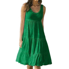 🔥KUP 15% ZNIŻKI🔥Sukienka z panelami i okrągłym dekoltem bez rękawów