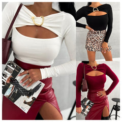 Seksowna koszulka z długim rękawem