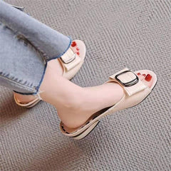 [34-40]Kapcie damskie ze skóry kokardkowej