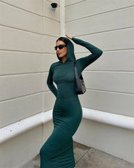 🎇2024 Nowość 🔥🔥 Modna dzianinowa sukienka z kapturem i obcisłą spódnicą dla kobiet