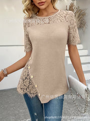 Modna i elegancka półprzezroczysta dzianinowa koszulka