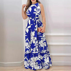 Sukienka z falbanką i okrągłym dekoltem