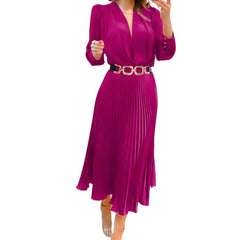 Solidna plisowana długa sukienka