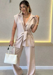 Szykowny zestaw z wiązanym przodem