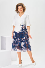 🌸[S-5XL]Wysokiej jakości sukienka z bawełny i jedwabiu