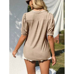 👚 Dami Clamshell T -Shirt z krótkimi rękawami, swobodną, elegancką koszulą