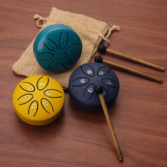 BUDDHA STONES MINI ZESTAW ZE STALI JĘZYKA 3-CALOWY ZESTAW BĘBENÓW UZDROWIAJĄCYCH DŹWIĘK