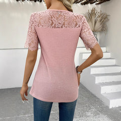 Modna i elegancka półprzezroczysta dzianinowa koszulka