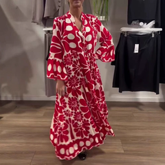 Sukienka damska luźna z nadrukiem kwiatowym