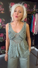 Damski top koronkowy Hollow Out