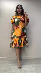 【S-5XL】Nowa sukienka 2025 z kwiatowym nadrukiem