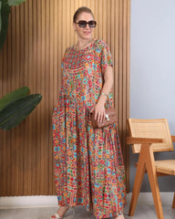 👗Asymetryczna sukienka z krótkim rękawem etnicznym[S-5XL]