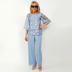 [S-4XL]💯Elegancki damski zestaw składający się z topów i szerokich spodni