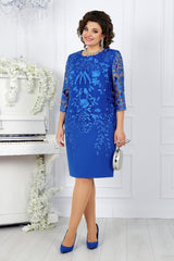 Koronkowa patchwork wydrukowana przez ponadwymiarową sukienkę