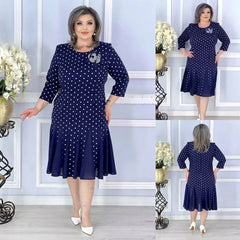 👗[S-5XL]2025 Modna rozkloszowana sukienka w kropki