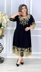 [🏆Najlepiej sprzedające się produkty]🔥🥰2024 Prosta wielokolorowa sukienka plus size-3684369