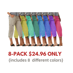 Spodnie cargo Capri ze średnim stanem i zakładkami na dole i wieloma kieszeniami