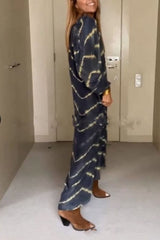 Plus Size luźna długa spódnica z nadrukiem cyfrowym