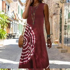 💕Damska sukienka midi bez rękawów na co dzień