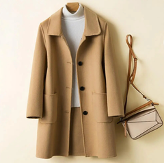 Ravikna | Jednolity kolor, długi rękaw, wełniany płaszcz