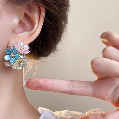 🔥Nowe luksusowe francuskie kolczyki ze srebra próby 925 z kwiatami z 2025 roku.