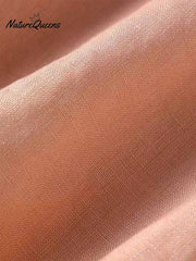 Koszula damska z dekoltem w serek z bawełny i lnu