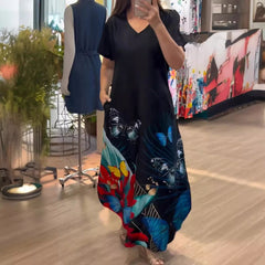 🦋🌼Długa sukienka z nadrukiem motyla