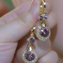 ✨[Kup 1, a 1 otrzymasz gratis]🎁🎁2024 Luksusowe kolczyki z niebieskiego kryształu w złotym kolorze w gorącym stylu 🔥🔥