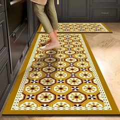 Zestaw dywanów z nadrukiem kwiatowym w stylu retro (2 sztuki) - 40×60 cm + 40×120 cm