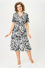 [S-5XL] Elegancka sukienka w kwiaty, duży rozmiar | Dekolt w serek, wygodny i przewiewny, idealny na