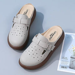 【35-42】Puste, oddychające, grube, miękkie, skórzane kapcie