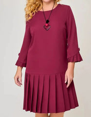 💌[S-5XL]👗Wysokiej jakości elegancka sukienka w jednolitym kolorze