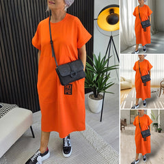 Sukienka z krótkim rękawem i kieszeniami