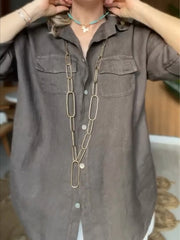 Wygodna bawełniana i linia koszula damska