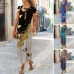 🔥 Damskie długie sukienki z nadrukiem na koszulce