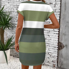 Sukienka damska casual z okolicznicem rundym